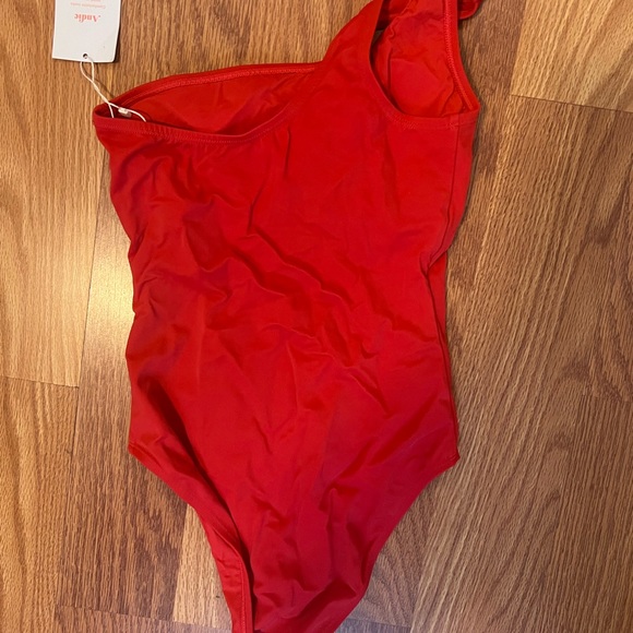 NWT Andie The Nantucket One Shoulder One Piece Swim Red size XS - Picture 4 of 5